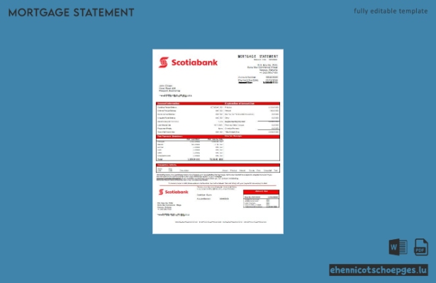 Beispiel eines Kontoauszugs der Scotiabank für Hypotheken auf den Bahamas (Vorschau)